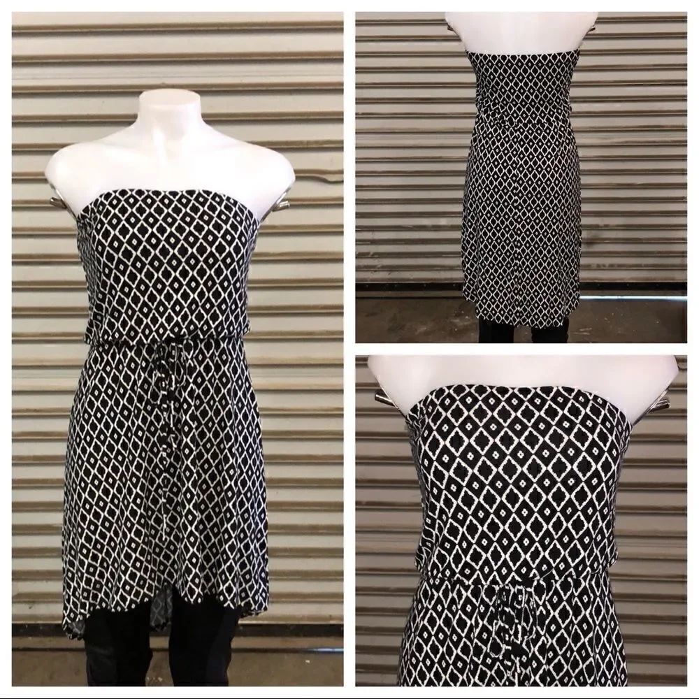 🛍️Manito dress black and white geometric design